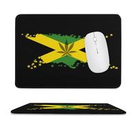 Tappetino per Mouse da Gioco Jamaica Map Flag Weed Multifunzione Tappetino Mouse Durevole Desk Mat per Gaming Computer Ufficio 10X12In