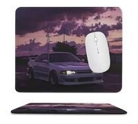Tappetino per Mouse da Gioco Japan Car R34 White Front Headlight Night Antiscivolo Mouse Mat Multifunzione Mousepad per Sensori da Gioco Gaming Ufficio 10X12In
