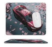 Tappetino per Mouse da Gioco JDM Japan Car Cherry S Tree Red Black Bordi Cuciti Mouse Pad Lavabile Desk Mat per Computer Laptop Sensori da Gioco 10X12In