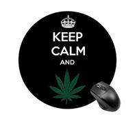 Tappetino per Mouse da Gioco Keep Calm And Weed Tappetini Mouse Antipolvere Base Antiscivolo in Gomma Mousepad, per Computer, Scrivania, Gaming, 20cm