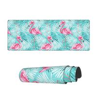 Tappetino Per Mouse Da Gioco Leaves Pink Flamingo Palm Tappetino Mouse Personalizzato Mousepad Forma Rettangolare, Per Ufficio, Scrivania, Gaming Mouse, 80x30cm