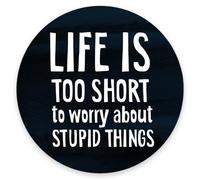 Tappetino per Mouse da Gioco Life Is Too Short Motivational Quote Tappetino Mouse Gaming Base Antiscivolo in Gomma Personalizzato Mousepad, per Casa, Scrivania, Gaming, 20cm