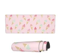 Tappetino Per Mouse Da Gioco Light Pink Ice Cream Cones Tappetini Mouse Personalizzato Mousepad Forma Rettangolare, Per Computer, Laptop, Scrivania, 80x30cm