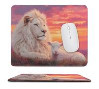 Tappetino per Mouse da Gioco Lion And Lamb Confortevole Tappetino Scrivania Multifunzione Accessori Gaming per Sensori da Gioco Computer Gaming 10X12In
