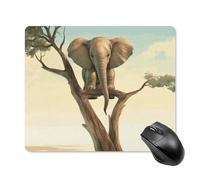 Tappetino per Mouse da Gioco Little Elephant On Tree Tappetino per Il Mouse Antiscivolo Facile da Pulire Personalizzato Mousepad Forma Rettangolare, per Laptop, Scrivania, Gaming, 25x30cm