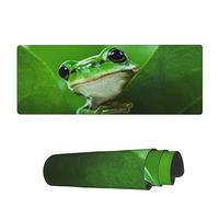 Tappetino per Mouse da Gioco Little Green Tree Frog Tappetino Mouse Gaming Antipolvere Mousepad Forma Rettangolare, per Ufficio, Computer, Laptop, 80x30cm