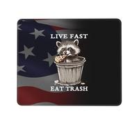 Tappetino per Mouse da Gioco Live Fast Eat Trash Tappetino per Il Mouse Antiscivolo Base Antiscivolo in Gomma Impermeabile Mousepad Forma Rettangolare, per Ufficio, Computer, Laptop, 25x30cm
