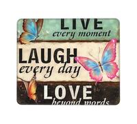 Tappetino per Mouse da Gioco Live Laugh Love Butterfly Soffice Tappetino per Mouse Durevole Accessori Gaming per Ufficio Laptop Sensori da Gioco 10X12In
