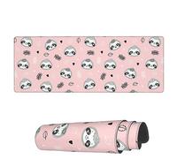 Tappetino per Mouse da Gioco Lovely Baby S-Loth Face Cute Flower Tappetino Mouse Gaming Antipolvere Mousepad Forma Rettangolare, per Casa, Ufficio, Scrivania, 80x30cm