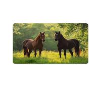 Tappetino per mouse da gioco Majestic Brown Horses, 30 x 16 pollici, tappetino per tastiera con base antiscivolo, accessori da scrivania per tastiera da ufficio a casa