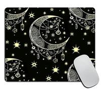 Tappetino per Mouse da Gioco Mandala Celestial Boho Moon Star Black And White Tappetino Mouse Gaming Lavabile Base Antiscivolo in Gomma Sottomano, per Casa, Gaming, Ufficio, 25x30cm