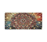 Tappetino per mouse da gioco Mandala vibrante, tappetino da scrivania grande da 36 x 16 pollici, tappetino per tastiera con base antiscivolo, accessori da scrivania per tastiera da ufficio a casa
