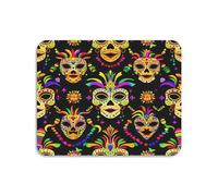 Tappetino per Mouse da Gioco Mardi Gras Colorful Masks Lavabile Gaming Mouse Pad Antiscivolo Accessori Gaming per Pc Computer Gaming 10X12In