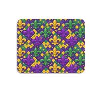 Tappetino per Mouse da Gioco Mardi Gras Fleur De Lys Flower Lavabile Gaming Mouse Pad Soffice Accessori Gaming per Pc Mac Ufficio 10X12In