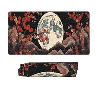 Tappetino per mouse da gioco Moon Peak Flower Large Extended per scrivania, tappetino per tastiera e mouse da 30 x 16 pollici, tappetino da scrivania impermeabile con bordi cuciti, base in gomma ant