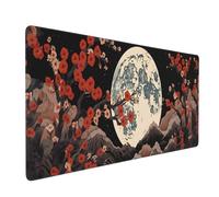 Tappetino per mouse da gioco Moon Peak Flower Large, tappetino da scrivania esteso da 35,5 x 16 pollici per tastiera e mouse, tappetino per mouse per computer impermeabile con bordi cuciti e base an