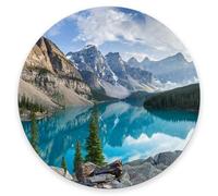 Tappetino per Mouse da Gioco Moraine Lake with The Mountains Tappetino Mouse Pad Facile da Pulire Antipolvere Sottomano, per Laptop, Computer, Ufficio, 20cm