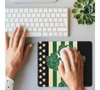 Tappetino per mouse da gioco, motivo bandiera irlandese americana, rettangolare, base in gomma antiscivolo, tappetino per mouse con bordi cuciti, tappetino per mouse per computer, laptop, ufficio