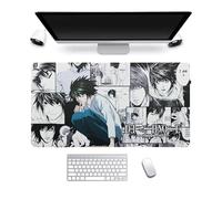 Tappetino per mouse da gioco, motivo: Death Note, con stampa di personaggi anime Death Note, base in gomma antiscivolo, tappetino per tastiera per computer, per videogiochi e ufficio, 800 x 300 mm