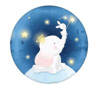 Tappetino per mouse da gioco, motivo luna, grazioso elefante, coniglietto, base rotonda in gomma, tappetino da scrivania con bordi cuciti, tappetino per mouse per computer portatile, tastiera PC