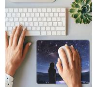 Tappetino per mouse da gioco, motivo: ragazza che guarda le stelle, rettangolare, con base in gomma antiscivolo, con bordi cuciti, tappetino per mouse per computer, laptop, ufficio, decorazione 25,4 x