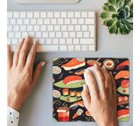 Tappetino per mouse da gioco, motivo: sushi giapponese, rettangolare, base in gomma antiscivolo, con bordi cuciti, tappetino per mouse per computer, laptop, ufficio, decorazione, 25,4 x 30,5 cm