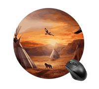 Tappetino per Mouse da Gioco Native American Tribes Tappetino Mouse Personalizzato Impermeabile Mousepad, per Ufficio, Laptop, Gaming, 20cm