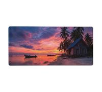 Tappetino per mouse da gioco Nature Beach con base in gomma antiscivolo, 2XL, con bordi cuciti, impermeabile, lavabile, per scrivania, casa, ufficio, giochi, 16x35,5 pollici