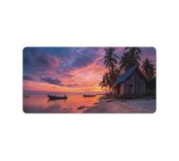 Tappetino per mouse da gioco Nature Beach con base in gomma antiscivolo, grande tappetino per mouse con bordi cuciti, tappetino per mouse impermeabile e lavabile per scrivania, casa, ufficio, giochi,