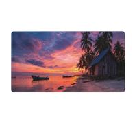 Tappetino per mouse da gioco Nature Beach con base in gomma antiscivolo XL e bordi cuciti, tappetino per mouse impermeabile e lavabile per scrivania, casa, ufficio, giochi, 16x29,5 pollici