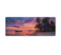 Tappetino per mouse da gioco Nature Beach con base in gomma antiscivolo XL e bordi cuciti, tappetino per mouse impermeabile e lavabile per scrivania, casa, ufficio, giochi, 31,5" x11,8