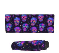 Tappetino Per Mouse Da Gioco Neon Sugar Colorful Skull Tappetino Mouse Personalizzato Sottomano, Per Computer, Laptop, Casa, 80x30cm