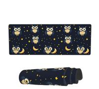Tappetino per Mouse da Gioco Night Owl Moon Stars Tappetino Mouse Gaming Facile da Pulire Mousepad Forma Rettangolare, per Gaming Mouse, Casa, Ufficio, 80x30cm