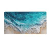 Tappetino per mouse da gioco Ocean Wave Beach, base in gomma antiscivolo XL con bordi cuciti, tappetino per mouse impermeabile e lavabile per scrivania, casa, ufficio, giochi, 16x29,5 pollici