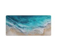 Tappetino per mouse da gioco Ocean Wave Beach con base in gomma antiscivolo, 3XL, con bordi cuciti, impermeabile, lavabile, per scrivania, casa, ufficio, giochi, 35,5"x16"