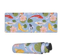 Tappetino Per Mouse Da Gioco Oriental Colorful Fish Carp Lotus Tappetino Mouse Gaming Lavabile Mousepad Forma Rettangolare, Per Gaming Mouse, Laptop, Computer, 80x30cm