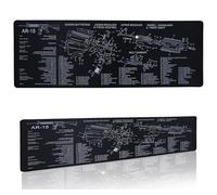 Tappetino per Mouse da Gioco Oversized, Grande Tappetino per Scrivania con Diagramma di Analisi degli Accessori per Armi AK47, Ideale per gli Esports e l'Utilizzo del Computer