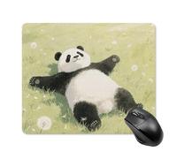 Tappetino per Mouse da Gioco Panda Lying On The Lawn Tappetino per Il Mouse Antiscivolo Base Antiscivolo in Gomma Confortevole Sottomano, per Casa, Gaming, Ufficio, 25x30cm