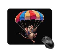 Tappetino per Mouse da Gioco Parachute Rat Tappetino Mouse Gaming Facile da Pulire Antipolvere Mousepad Forma Rettangolare, per Computer, Scrivania, Gaming Mouse, 25x30cm