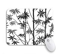 Tappetino per Mouse da Gioco Pattern Bamboo On Tropical Nature Japan Black Tree China Tappetino Mouse Piccolo Personalizzato Portatile Sottomano, per Laptop, Gaming Mouse, 25 x 30cm