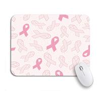 Tappetino per Mouse da Gioco Pattern Breast Cancer Awareness Pink Ribbons Charity Badge Symbol Tappetini Mouse Portatile Confortevole Tappetino Mouse Piccolo, per Gioco, Computer, 25 x 30cm
