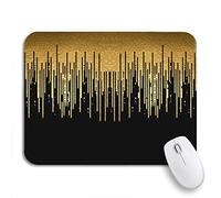 Tappetino Per Mouse Da Gioco Pattern Gold Lines Luxury Stripe Black Text Golden Sottomano Confortevole Base Antiscivolo In Gomma Tappetino Mouse Gaming, Per Laptop, Computer, 25 x 30cm