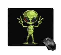 Tappetino per Mouse da Gioco Peace Alien Tappetino Mouse Gaming Portatile Impermeabile Mousepad Forma Rettangolare, per Casa, Ufficio, Gaming Mouse, 25x30cm