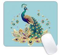 Tappetino per Mouse da Gioco Peacock On Lotus with Jewels Tappetino Mouse Gaming Impermeabile Confortevole Mousepad Forma Rettangolare, per Laptop, Computer, Gaming, 25x30cm