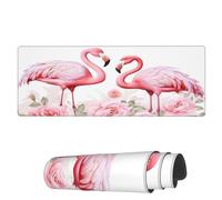 Tappetino per Mouse da Gioco Peonies Flowers Flaningos Tappetino Mouse Impermeabile Sottomano, per Laptop, Ufficio, Gaming Mouse, 80x30cm