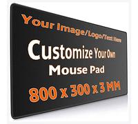 Tappetino per mouse da gioco personalizzato, tappetino per mouse con bordi cuciti personalizzati con immagine e testo, forniture per scrivania da ufficio 80 x 30 cm