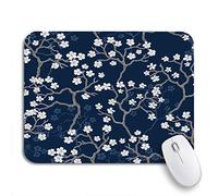 Tappetino per Mouse da Gioco Pink Cherry The Branches Pattern On Navy Tappetino Mouse Pad Personalizzato Lavabile Tappetino per Il Mouse Antiscivolo, per Computer, Ufficio, 25 x 30cm