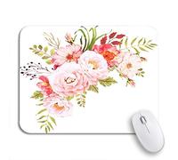 Tappetino per Mouse da Gioco Pink Flower Bohemian Bouquet Composition Save The Date Watercolor Tappetino Mouse Portatile Antipolvere Mousepad Forma Rettangolare, per Gioco, Computer, 25 x 30cm