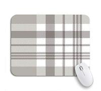 Tappetino Per Mouse Da Gioco Plaid Check Pattern In Grey Taupe And White Tappetino Per Il Mouse Antiscivolo Lavabile Portatile Tappetini Mouse, Per Laptop, Gioco, 25 x 30cm