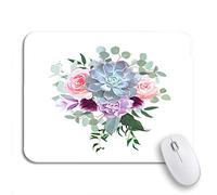Tappetino per Mouse da Gioco Plum Colored And Pink Flowers Bouquet Flower Purple Carnation Tappetino Mouse Pad Lavabile Personalizzato Tappetino Mouse, per Laptop, Gioco, 25 x 30cm